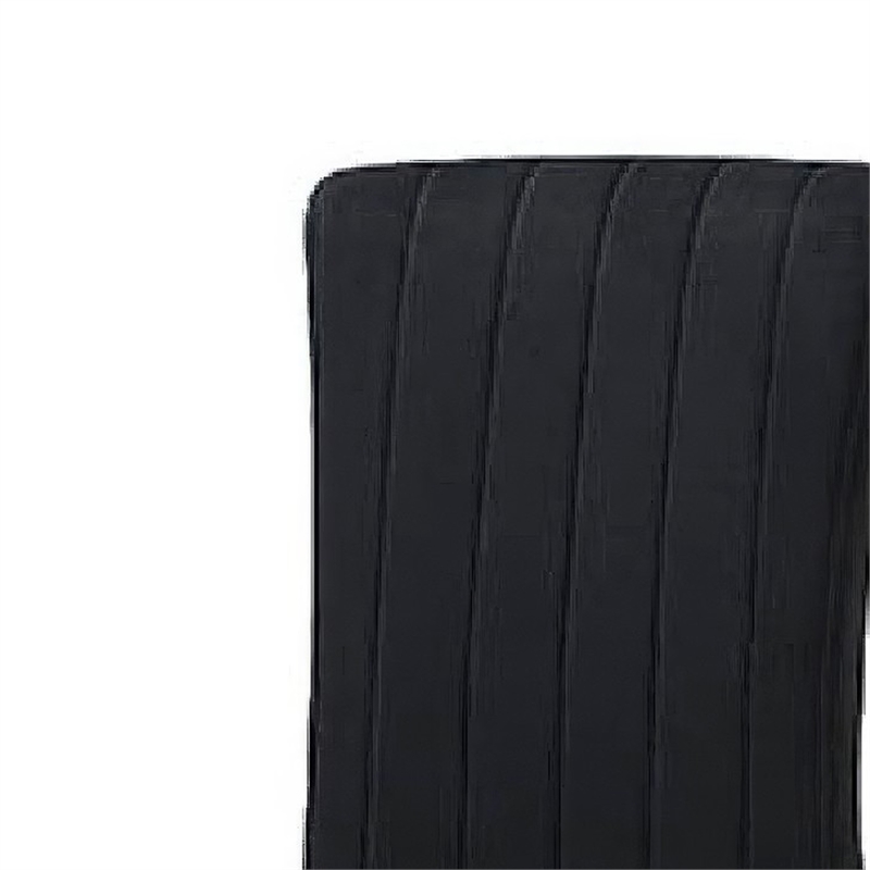 Hols Parson Dining Side Chair Set of 2- Channeled Black Fabric- Gold Steel
