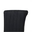 Hols Parson Dining Side Chair Set of 2- Channeled Black Fabric- Gold Steel