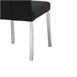 Hols Parson Dining Side Chair Set of 2- Black Fabric- Silver Steel Base