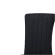 Hols Parson Dining Side Chair Set of 2- Black Fabric- Silver Steel Base