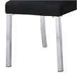 Hols Parson Dining Side Chair Set of 2- Black Fabric- Silver Steel Base