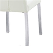 Hols Parson Dining Side Chair Set of 2- White Fabric- Silver Steel