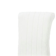 Hols Parson Dining Side Chair Set of 2- White Fabric- Silver Steel
