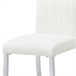 Hols Parson Dining Side Chair Set of 2- White Fabric- Silver Steel