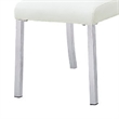 Hols Parson Dining Side Chair Set of 2- White Fabric- Silver Steel