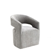 Esha Accent Barrel Chair w Casters- Foam Fill Light Gray Upholstery