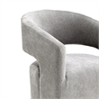 Esha Accent Barrel Chair w Casters- Foam Fill Light Gray Upholstery