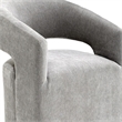 Esha Accent Barrel Chair w Casters- Foam Fill Light Gray Upholstery