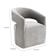 Esha Accent Barrel Chair w Casters- Foam Fill Light Gray Upholstery