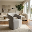 Esha Accent Barrel Chair w Casters- Foam Fill Light Gray Upholstery