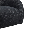 Savio Swivel Accent Chair- Sculpted Curved Design- Black Boucle Fabric