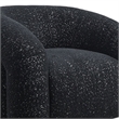 Savio Swivel Accent Chair- Sculpted Curved Design- Black Boucle Fabric