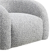 Savio Swivel Accent Chair- Sculpted Curved Design- Gray Boucle Fabric