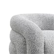Savio Swivel Accent Chair- Sculpted Curved Design- Gray Boucle Fabric
