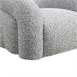 Savio Swivel Accent Chair- Sculpted Curved Design- Gray Boucle Fabric