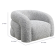 Savio Swivel Accent Chair- Sculpted Curved Design- Gray Boucle Fabric