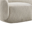 Freda Swivel Accent Chair with Sculpted Curved Profile- Beige Boucle