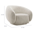 Freda Swivel Accent Chair with Sculpted Curved Profile- Beige Boucle