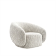 Freda Swivel Accent Chair with Sculpted Curved Profile- Brown Boucle