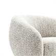 Freda Swivel Accent Chair with Sculpted Curved Profile- Brown Boucle