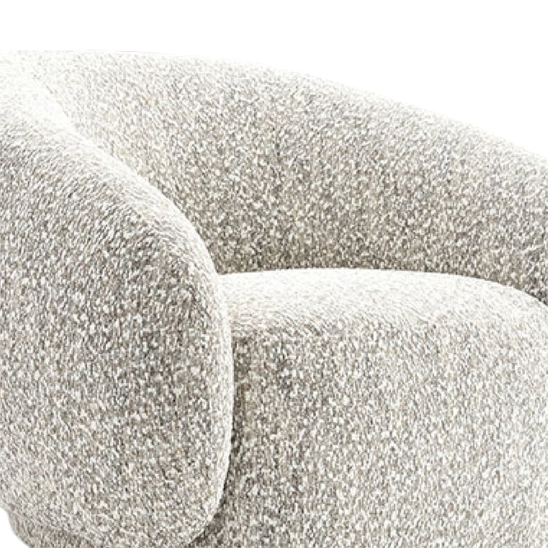 Freda Swivel Accent Chair with Sculpted Curved Profile- Brown Boucle