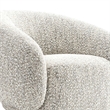 Freda Swivel Accent Chair with Sculpted Curved Profile- Brown Boucle
