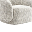 Freda Swivel Accent Chair with Sculpted Curved Profile- Brown Boucle