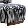 Niya Zebra Accent Chair with Cylindrical Backrest- Blue-White Chenille