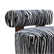 Niya Zebra Accent Chair with Cylindrical Backrest- Blue-White Chenille
