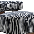 Niya Zebra Accent Chair with Cylindrical Backrest- Blue-White Chenille