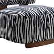 Niya Zebra Accent Chair with Cylindrical Backrest- Blue-White Chenille