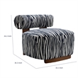 Niya Zebra Accent Chair with Cylindrical Backrest- Blue-White Chenille