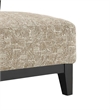 Beth Accent Chair with Angled Back- Black Wood- Beige Abstract Fabric