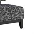 Beth Accent Chair with Angled Back- Black Wood- Black Abstract Fabric
