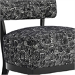 Beth Accent Chair with Angled Back- Black Wood- Black Abstract Fabric