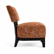 Beth Accent Chair with Angled Back- Black Wood- Orange Abstract Fabric