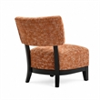 Beth Accent Chair with Angled Back- Black Wood- Orange Abstract Fabric
