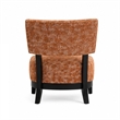 Beth Accent Chair with Angled Back- Black Wood- Orange Abstract Fabric