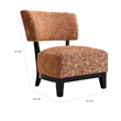 Beth Accent Chair with Angled Back- Black Wood- Orange Abstract Fabric