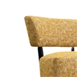 Beth Accent Chair with Angled Back- Black Wood- Yellow Abstract Fabric