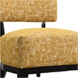Beth Accent Chair with Angled Back- Black Wood- Yellow Abstract Fabric