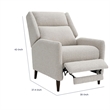 Cien Pushback Recliner Chair with High Back and Tapered Legs- Beige Fabric