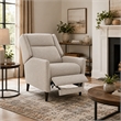 Cien Pushback Recliner Chair with High Back and Tapered Legs- Beige Fabric