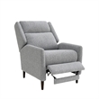 Cien Pushback Recliner Chair with High Back and Tapered Legs- Gray Fabric