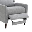 Cien Pushback Recliner Chair with High Back and Tapered Legs- Gray Fabric