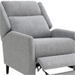 Cien Pushback Recliner Chair with High Back and Tapered Legs- Gray Fabric