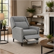 Cien Pushback Recliner Chair with High Back and Tapered Legs- Gray Fabric