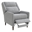Cien Pushback Recliner Chair with High Back and Tapered Legs- Gray Fabric