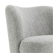 Dave Armless Accent Chair with Wooden Ball Feet- Gray Boucle Fabric