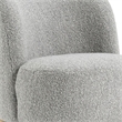 Dave Armless Accent Chair with Wooden Ball Feet- Gray Boucle Fabric